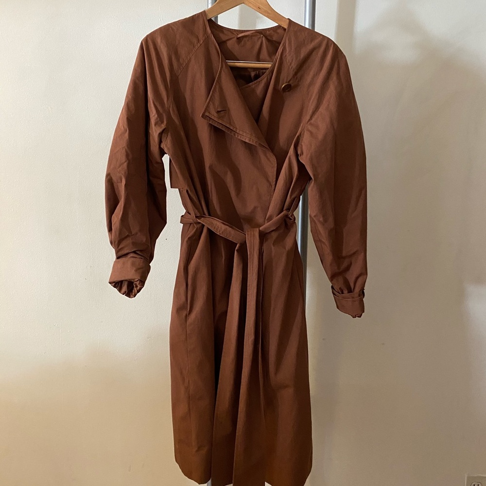 Cos asymmetric trench coat